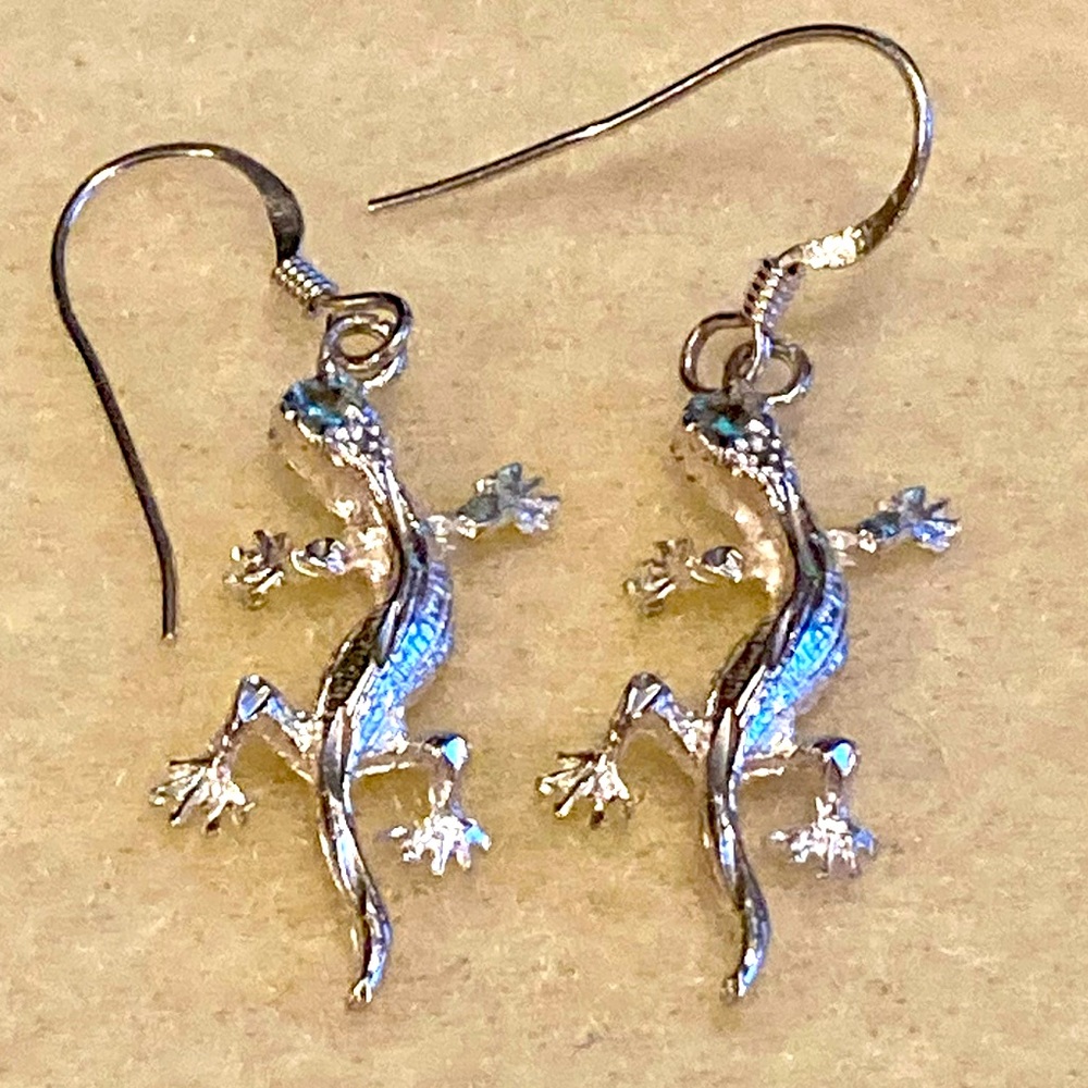 Sterling Silver Lizard Earrings